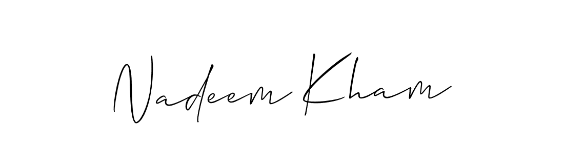 Use a signature maker to create a handwritten signature online. With this signature software, you can design (Allison_Script) your own signature for name Nadeem Kham. Nadeem Kham signature style 2 images and pictures png