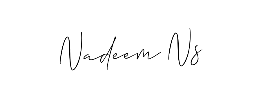 Nadeem Ns stylish signature style. Best Handwritten Sign (Allison_Script) for my name. Handwritten Signature Collection Ideas for my name Nadeem Ns. Nadeem Ns signature style 2 images and pictures png