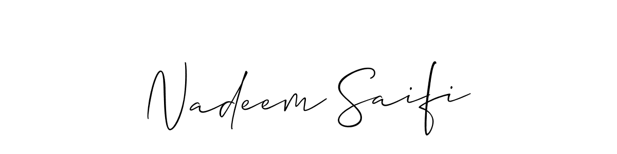 It looks lik you need a new signature style for name Nadeem Saifi. Design unique handwritten (Allison_Script) signature with our free signature maker in just a few clicks. Nadeem Saifi signature style 2 images and pictures png