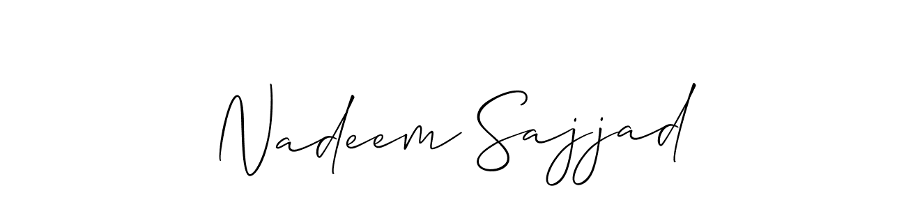 if you are searching for the best signature style for your name Nadeem Sajjad. so please give up your signature search. here we have designed multiple signature styles  using Allison_Script. Nadeem Sajjad signature style 2 images and pictures png