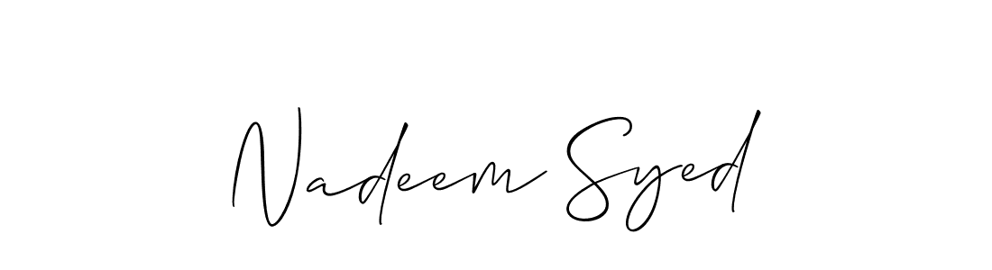 You should practise on your own different ways (Allison_Script) to write your name (Nadeem Syed) in signature. don't let someone else do it for you. Nadeem Syed signature style 2 images and pictures png