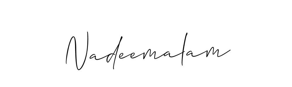 Design your own signature with our free online signature maker. With this signature software, you can create a handwritten (Allison_Script) signature for name Nadeemalam. Nadeemalam signature style 2 images and pictures png