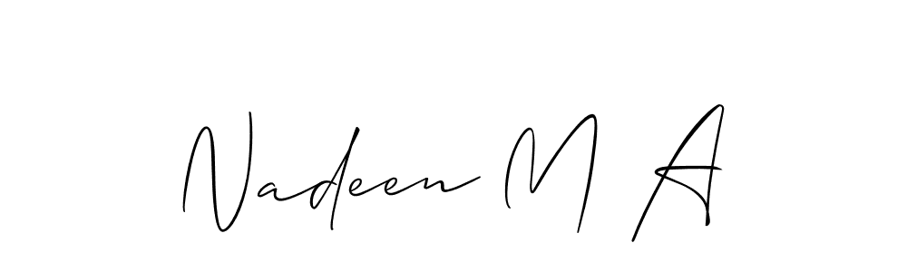 You can use this online signature creator to create a handwritten signature for the name Nadeen M A. This is the best online autograph maker. Nadeen M A signature style 2 images and pictures png