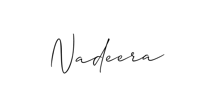 How to make Nadeera name signature. Use Allison_Script style for creating short signs online. This is the latest handwritten sign. Nadeera signature style 2 images and pictures png