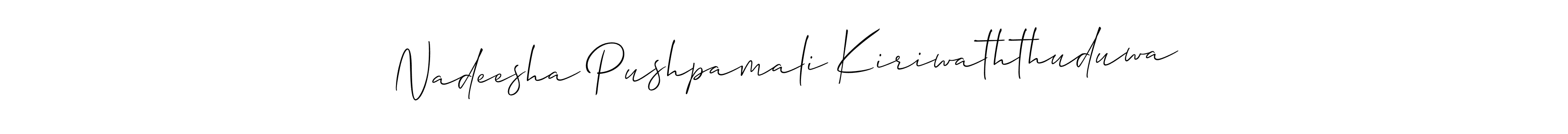 Use a signature maker to create a handwritten signature online. With this signature software, you can design (Allison_Script) your own signature for name Nadeesha Pushpamali Kiriwaththuduwa. Nadeesha Pushpamali Kiriwaththuduwa signature style 2 images and pictures png