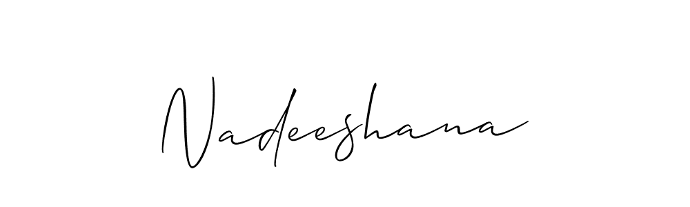 if you are searching for the best signature style for your name Nadeeshana. so please give up your signature search. here we have designed multiple signature styles  using Allison_Script. Nadeeshana signature style 2 images and pictures png