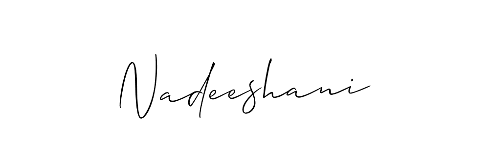 You should practise on your own different ways (Allison_Script) to write your name (Nadeeshani) in signature. don't let someone else do it for you. Nadeeshani signature style 2 images and pictures png