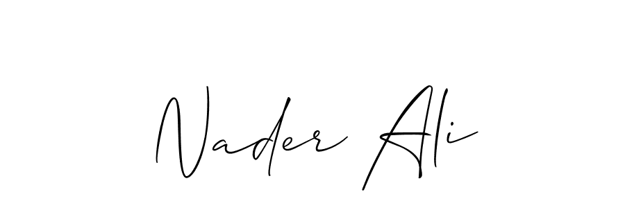 Allison_Script is a professional signature style that is perfect for those who want to add a touch of class to their signature. It is also a great choice for those who want to make their signature more unique. Get Nader Ali name to fancy signature for free. Nader Ali signature style 2 images and pictures png