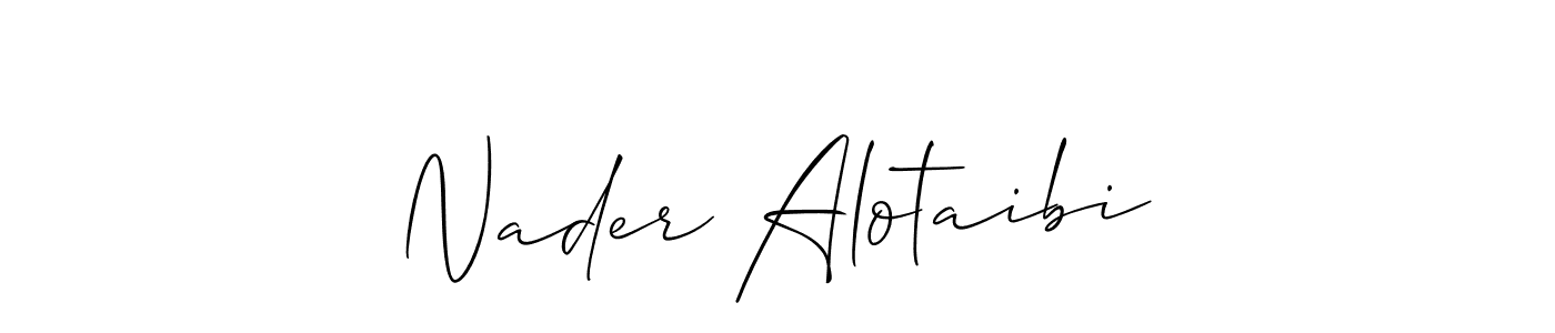 Also You can easily find your signature by using the search form. We will create Nader Alotaibi name handwritten signature images for you free of cost using Allison_Script sign style. Nader Alotaibi signature style 2 images and pictures png