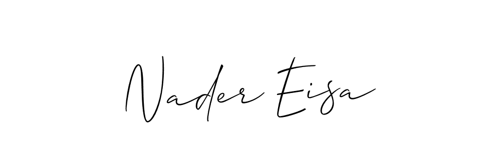You should practise on your own different ways (Allison_Script) to write your name (Nader Eisa) in signature. don't let someone else do it for you. Nader Eisa signature style 2 images and pictures png
