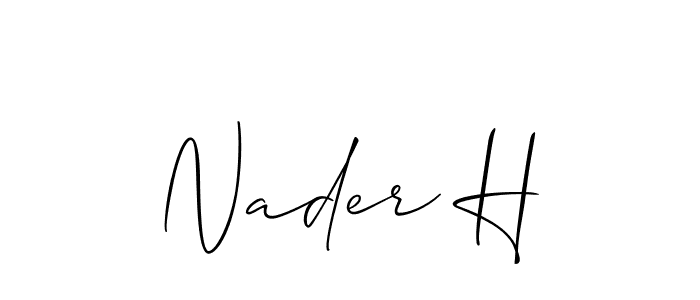 Make a beautiful signature design for name Nader H. Use this online signature maker to create a handwritten signature for free. Nader H signature style 2 images and pictures png