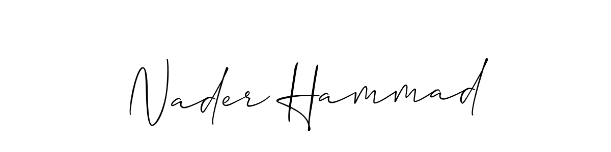 Also You can easily find your signature by using the search form. We will create Nader Hammad name handwritten signature images for you free of cost using Allison_Script sign style. Nader Hammad signature style 2 images and pictures png