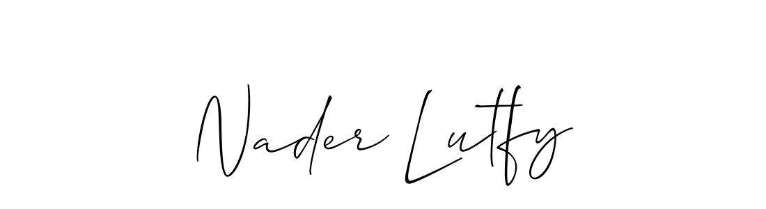 Design your own signature with our free online signature maker. With this signature software, you can create a handwritten (Allison_Script) signature for name Nader Lutfy. Nader Lutfy signature style 2 images and pictures png