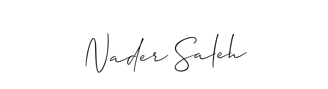 Design your own signature with our free online signature maker. With this signature software, you can create a handwritten (Allison_Script) signature for name Nader Saleh. Nader Saleh signature style 2 images and pictures png