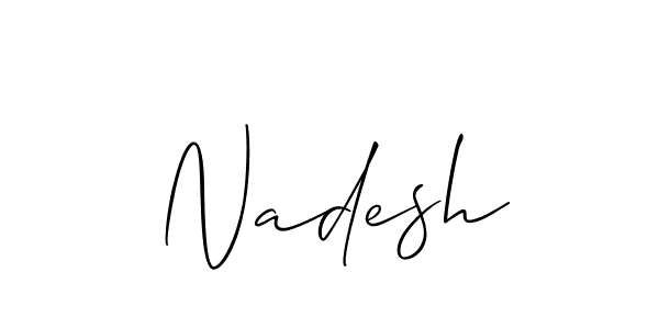 Make a beautiful signature design for name Nadesh. With this signature (Allison_Script) style, you can create a handwritten signature for free. Nadesh signature style 2 images and pictures png