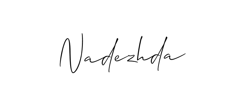 Design your own signature with our free online signature maker. With this signature software, you can create a handwritten (Allison_Script) signature for name Nadezhda. Nadezhda signature style 2 images and pictures png