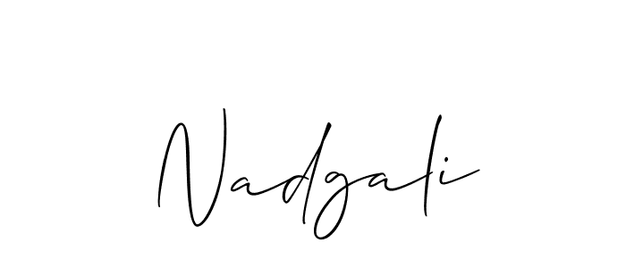 It looks lik you need a new signature style for name Nadgali. Design unique handwritten (Allison_Script) signature with our free signature maker in just a few clicks. Nadgali signature style 2 images and pictures png