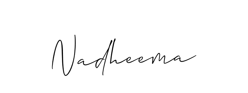 if you are searching for the best signature style for your name Nadheema. so please give up your signature search. here we have designed multiple signature styles  using Allison_Script. Nadheema signature style 2 images and pictures png