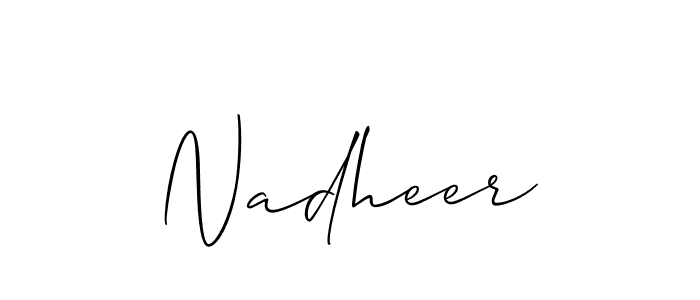 How to Draw Nadheer signature style? Allison_Script is a latest design signature styles for name Nadheer. Nadheer signature style 2 images and pictures png