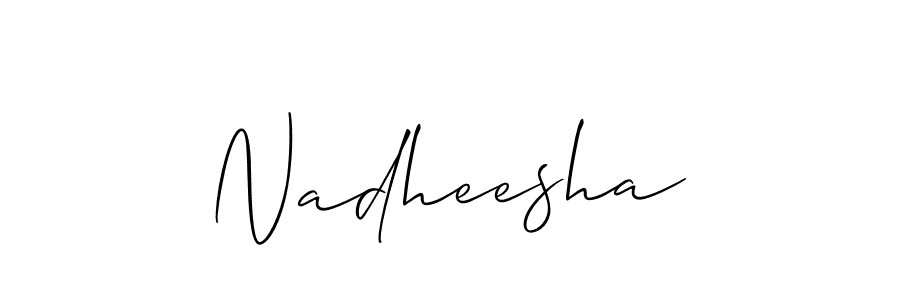 Create a beautiful signature design for name Nadheesha. With this signature (Allison_Script) fonts, you can make a handwritten signature for free. Nadheesha signature style 2 images and pictures png