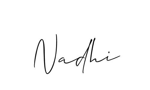 if you are searching for the best signature style for your name Nadhi. so please give up your signature search. here we have designed multiple signature styles  using Allison_Script. Nadhi signature style 2 images and pictures png