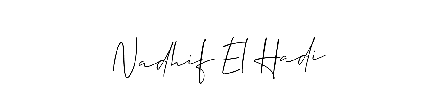 Create a beautiful signature design for name Nadhif El Hadi. With this signature (Allison_Script) fonts, you can make a handwritten signature for free. Nadhif El Hadi signature style 2 images and pictures png