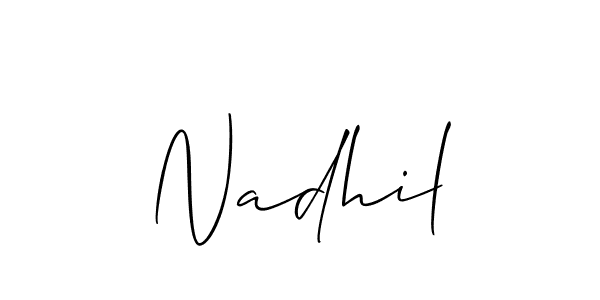 Best and Professional Signature Style for Nadhil. Allison_Script Best Signature Style Collection. Nadhil signature style 2 images and pictures png