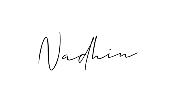 Make a beautiful signature design for name Nadhin. Use this online signature maker to create a handwritten signature for free. Nadhin signature style 2 images and pictures png