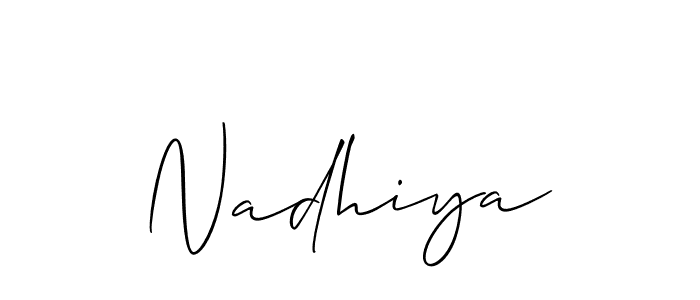 It looks lik you need a new signature style for name Nadhiya. Design unique handwritten (Allison_Script) signature with our free signature maker in just a few clicks. Nadhiya signature style 2 images and pictures png