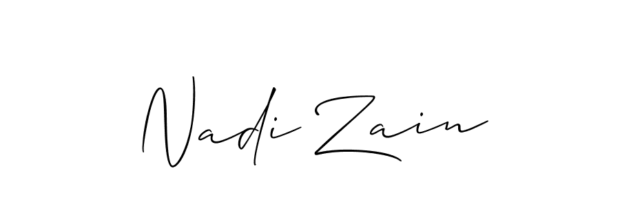 Similarly Allison_Script is the best handwritten signature design. Signature creator online .You can use it as an online autograph creator for name Nadi Zain. Nadi Zain signature style 2 images and pictures png