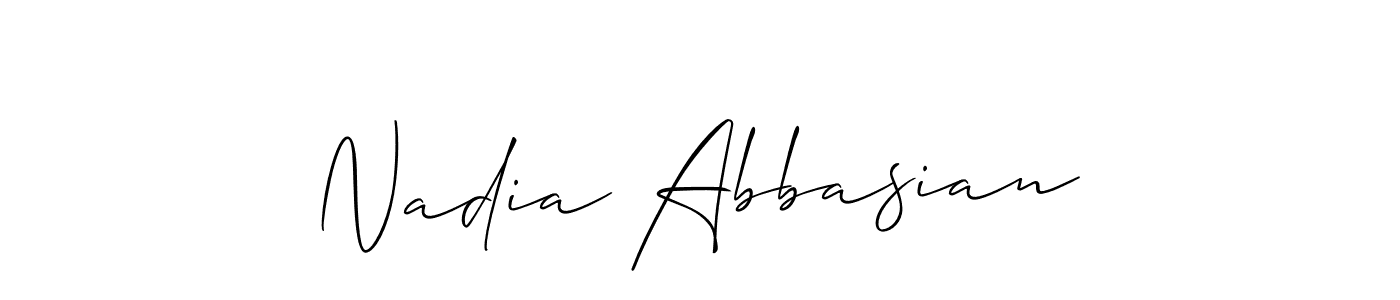 Use a signature maker to create a handwritten signature online. With this signature software, you can design (Allison_Script) your own signature for name Nadia Abbasian. Nadia Abbasian signature style 2 images and pictures png