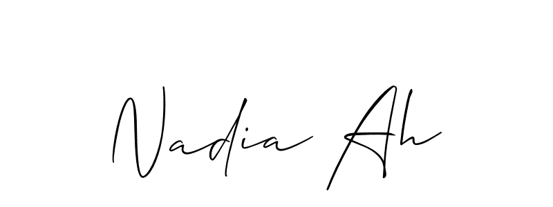 Similarly Allison_Script is the best handwritten signature design. Signature creator online .You can use it as an online autograph creator for name Nadia Ah. Nadia Ah signature style 2 images and pictures png
