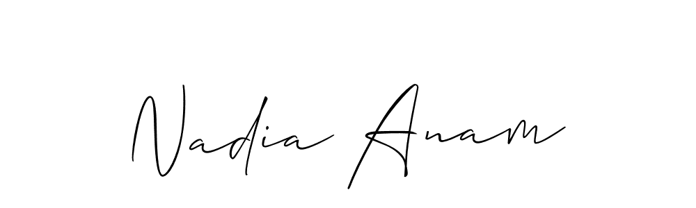 How to Draw Nadia Anam signature style? Allison_Script is a latest design signature styles for name Nadia Anam. Nadia Anam signature style 2 images and pictures png