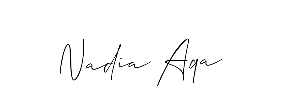 Make a beautiful signature design for name Nadia Aqa. With this signature (Allison_Script) style, you can create a handwritten signature for free. Nadia Aqa signature style 2 images and pictures png