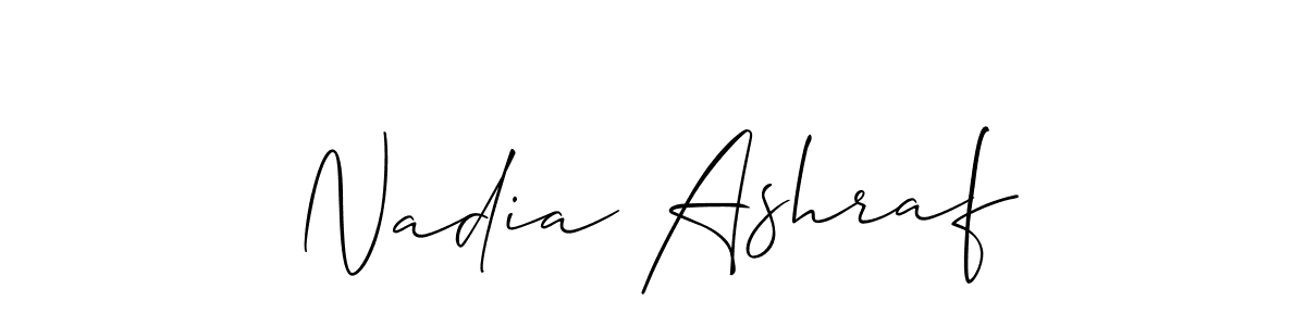 Design your own signature with our free online signature maker. With this signature software, you can create a handwritten (Allison_Script) signature for name Nadia Ashraf. Nadia Ashraf signature style 2 images and pictures png
