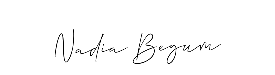How to make Nadia Begum name signature. Use Allison_Script style for creating short signs online. This is the latest handwritten sign. Nadia Begum signature style 2 images and pictures png