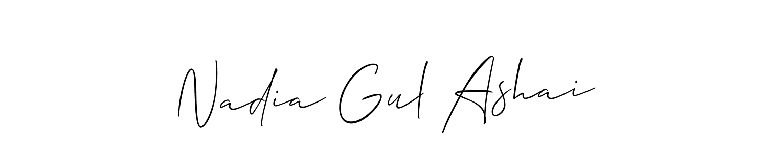 See photos of Nadia Gul Ashai official signature by Spectra . Check more albums & portfolios. Read reviews & check more about Allison_Script font. Nadia Gul Ashai signature style 2 images and pictures png