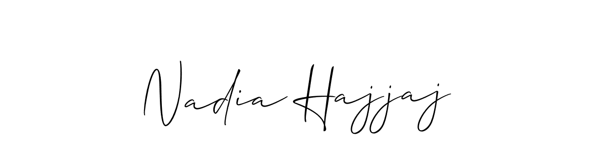 Similarly Allison_Script is the best handwritten signature design. Signature creator online .You can use it as an online autograph creator for name Nadia Hajjaj. Nadia Hajjaj signature style 2 images and pictures png