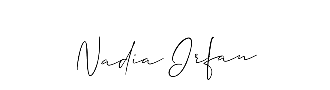 Use a signature maker to create a handwritten signature online. With this signature software, you can design (Allison_Script) your own signature for name Nadia Irfan. Nadia Irfan signature style 2 images and pictures png