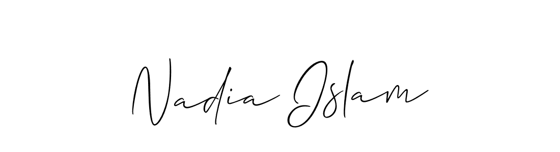 Design your own signature with our free online signature maker. With this signature software, you can create a handwritten (Allison_Script) signature for name Nadia Islam. Nadia Islam signature style 2 images and pictures png