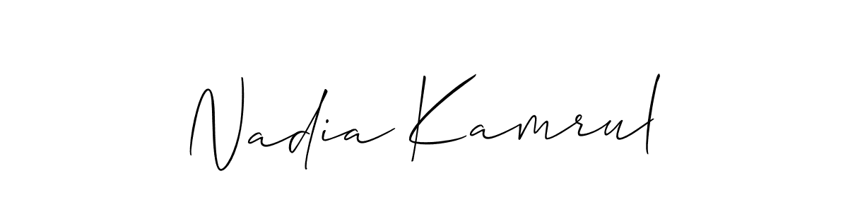 Make a short Nadia Kamrul signature style. Manage your documents anywhere anytime using Allison_Script. Create and add eSignatures, submit forms, share and send files easily. Nadia Kamrul signature style 2 images and pictures png