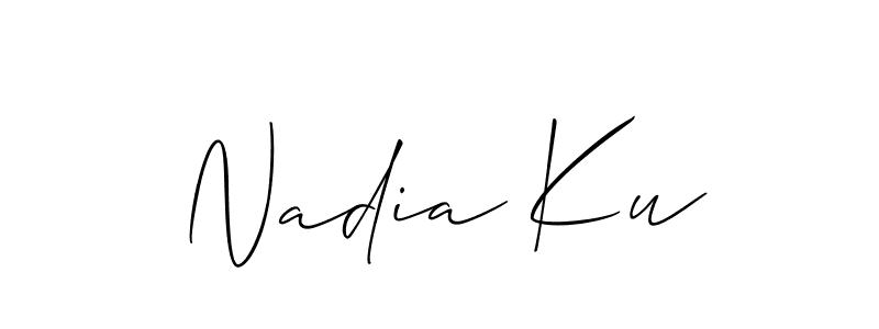How to make Nadia Ku name signature. Use Allison_Script style for creating short signs online. This is the latest handwritten sign. Nadia Ku signature style 2 images and pictures png