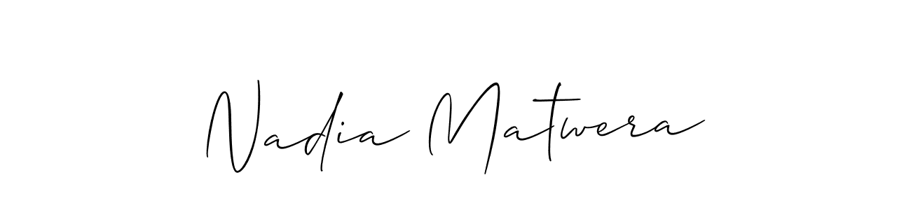 How to make Nadia Matwera signature? Allison_Script is a professional autograph style. Create handwritten signature for Nadia Matwera name. Nadia Matwera signature style 2 images and pictures png