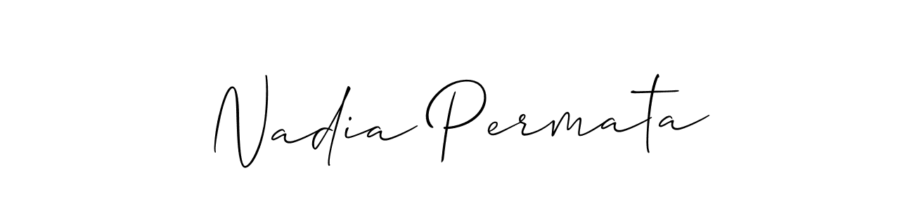 This is the best signature style for the Nadia Permata name. Also you like these signature font (Allison_Script). Mix name signature. Nadia Permata signature style 2 images and pictures png