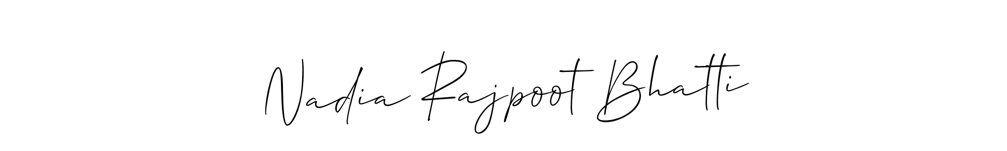 Create a beautiful signature design for name Nadia Rajpoot Bhatti. With this signature (Allison_Script) fonts, you can make a handwritten signature for free. Nadia Rajpoot Bhatti signature style 2 images and pictures png