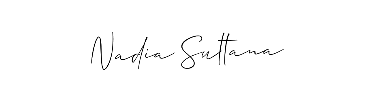 Similarly Allison_Script is the best handwritten signature design. Signature creator online .You can use it as an online autograph creator for name Nadia Sultana. Nadia Sultana signature style 2 images and pictures png
