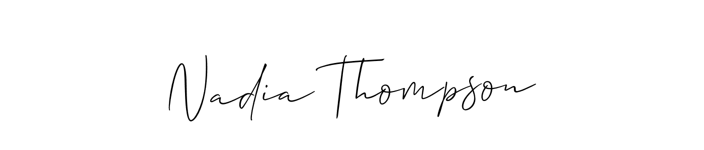 if you are searching for the best signature style for your name Nadia Thompson. so please give up your signature search. here we have designed multiple signature styles  using Allison_Script. Nadia Thompson signature style 2 images and pictures png