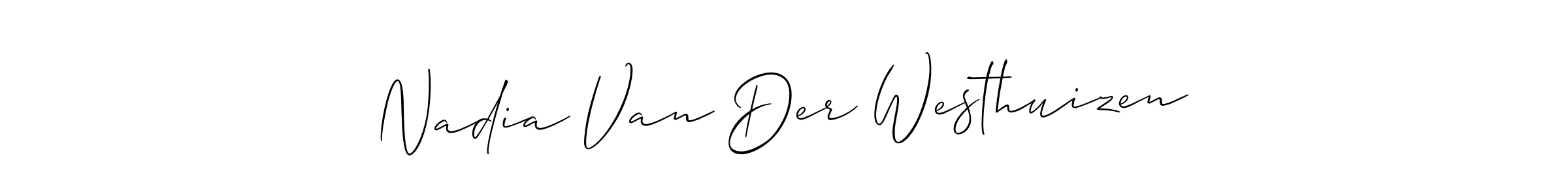 This is the best signature style for the Nadia Van Der Westhuizen name. Also you like these signature font (Allison_Script). Mix name signature. Nadia Van Der Westhuizen signature style 2 images and pictures png