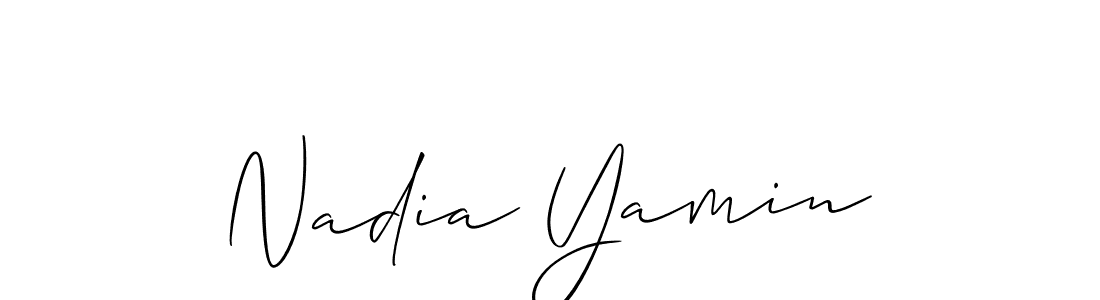 Allison_Script is a professional signature style that is perfect for those who want to add a touch of class to their signature. It is also a great choice for those who want to make their signature more unique. Get Nadia Yamin name to fancy signature for free. Nadia Yamin signature style 2 images and pictures png