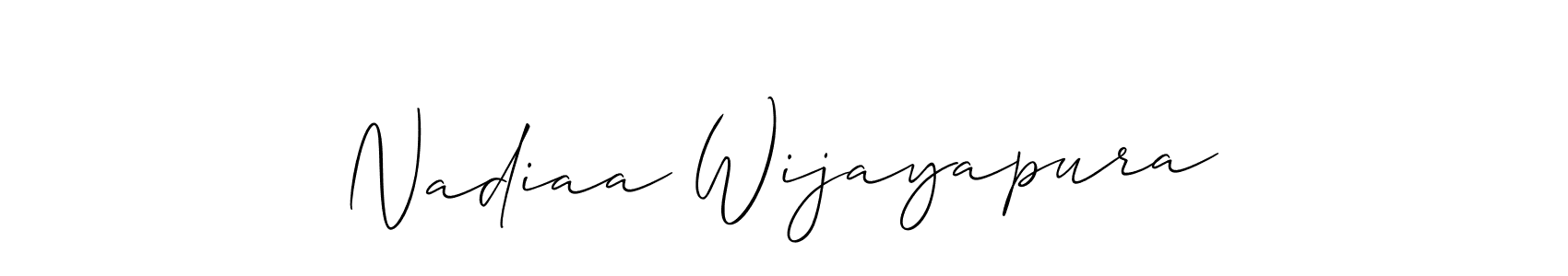 You should practise on your own different ways (Allison_Script) to write your name (Nadiaa Wijayapura) in signature. don't let someone else do it for you. Nadiaa Wijayapura signature style 2 images and pictures png